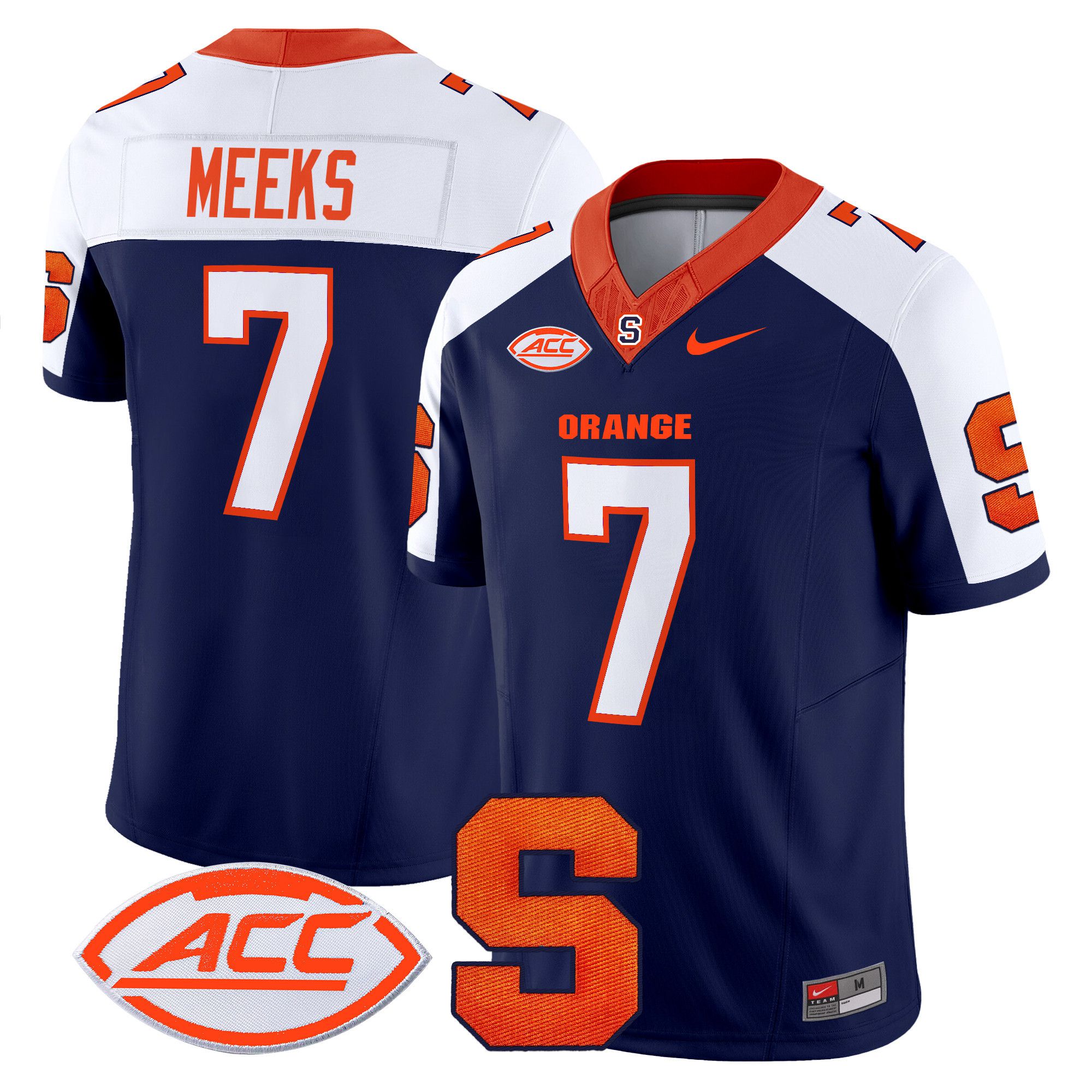 Men Syracuse Orange #7 Meeks Blue Nike 2024 Vapor Limited NCAA Jersey